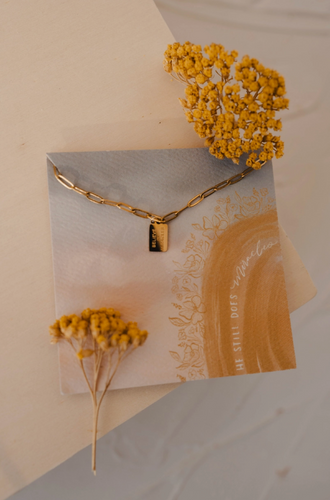 believe in miracles mini tag necklace