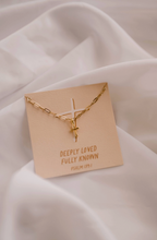 Load image into Gallery viewer, deeply loved cross charm necklace