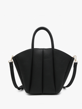 Load image into Gallery viewer, black pleated soft vegan leather hobo bag - 2 in 1!