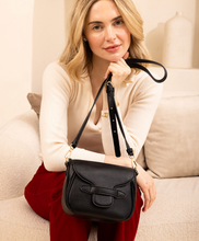 Load image into Gallery viewer, flapover saddle bag | black + pecan