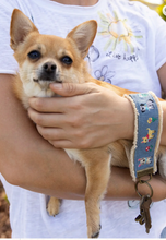 Load image into Gallery viewer, natural life denim embroidered dog keychain