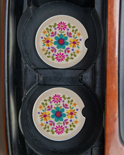 Load image into Gallery viewer, natural life cream folk flower car coasters