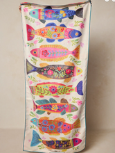 Load image into Gallery viewer, natural life double-sided microfiber beach towel/yoga mat - fish