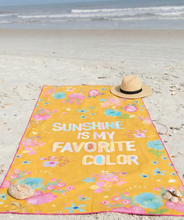 Load image into Gallery viewer, natural life double-sided microfiber beach towel/yoga mat - sunshine