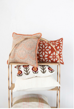 Load image into Gallery viewer, rust floral printed cotton pillow