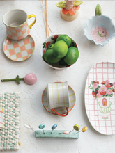 Load image into Gallery viewer, hand-painted plaid + check mugs