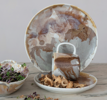 Load image into Gallery viewer, reactive glaze stoneware baker/server with handles