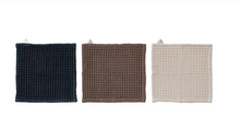 Load image into Gallery viewer, cotton waffle weave dish cloth set with mango cheese/cutting board