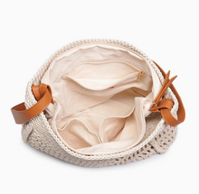 Load image into Gallery viewer, bree cream + tan woven shoulder bag