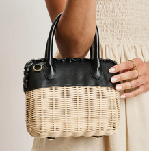 Load image into Gallery viewer, maya straw + black crossbody