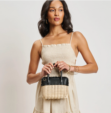 Load image into Gallery viewer, maya straw + black crossbody