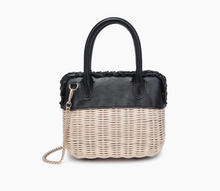 Load image into Gallery viewer, maya straw + black crossbody