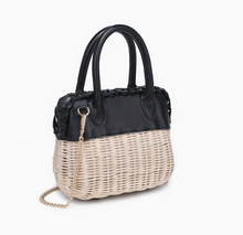 Load image into Gallery viewer, maya straw + black crossbody
