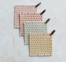 Load image into Gallery viewer, seaside cotton crochet pot holders | 4 colors