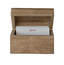Load image into Gallery viewer, heirloom hand-carved mango wood recipe box