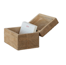 Load image into Gallery viewer, heirloom hand-carved mango wood recipe box