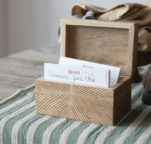 Load image into Gallery viewer, heirloom hand-carved mango wood recipe box