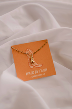 Load image into Gallery viewer, walk by faith boot charm necklace