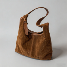 Load image into Gallery viewer, suede khaki hobo bag