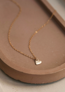 hello adorn tiny heart necklace | 14kt gold fill + sterling silver