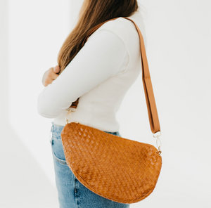 camel woven saddle bag