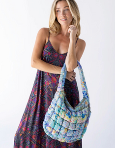 natural life puffy fit-it-all bag - blue floral