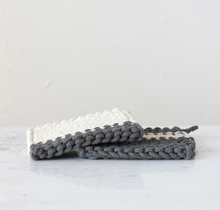 Load image into Gallery viewer, crochet color block pot holder | 2 styles