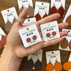 sweet creek painted leather stud earrings | 9 colors