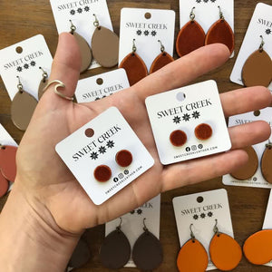 sweet creek painted leather stud earrings | 9 colors