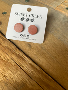 sweet creek painted leather stud earrings | 9 colors