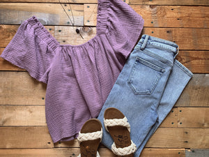 summer gauze lilac top