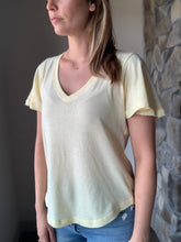 Load image into Gallery viewer, z supply lemon zest flutter sleeve v-neck tee