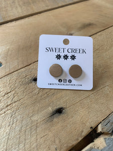 sweet creek painted leather stud earrings | 9 colors