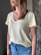 Load image into Gallery viewer, z supply lemon zest flutter sleeve v-neck tee