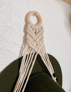 macrame hat hanger