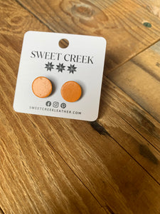 sweet creek painted leather stud earrings | 9 colors