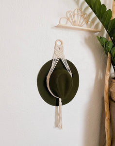 macrame hat hanger