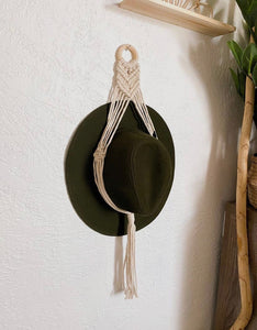 macrame hat hanger