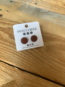 sweet creek painted leather stud earrings | 9 colors