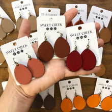 Load image into Gallery viewer, sweet creek mini classic teardrop leather earrings | 9 colors