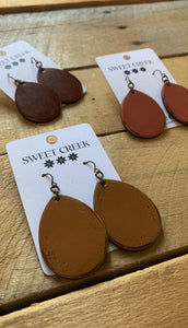 sweet creek mini classic teardrop leather earrings | 9 colors