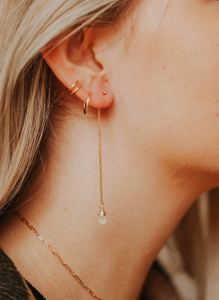 hello adorn tiny twist earrings | gold + silver