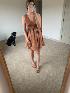 amber floral silky mini dress