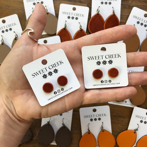 sweet creek painted leather stud earrings | 9 colors