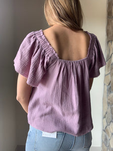 summer gauze lilac top