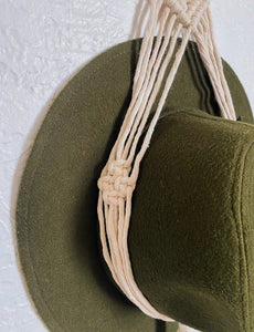 macrame hat hanger