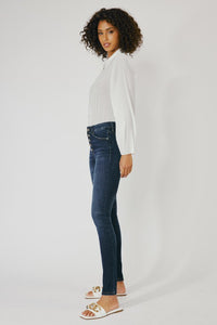 kancan classic dark button skinny jeans