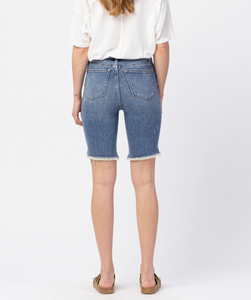 JUDY BLUE HIGH RISE CUT-OFF BERMUDA SHORTS | S-3XL