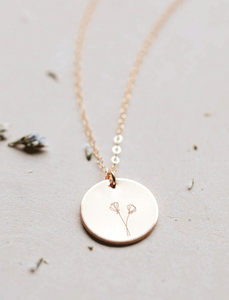 hello adorn raising wildflowers necklace 20" chain | gold + silver