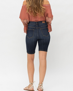 judy blue high waist pull on denim bermudas